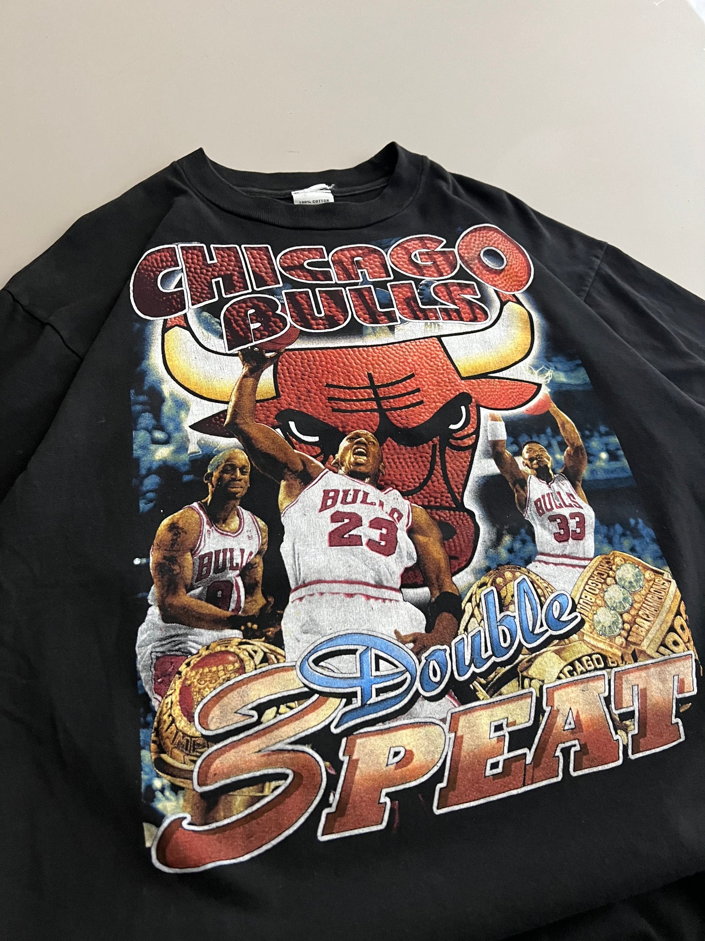 Large 90s Chicago Bulls Back to Back Rap T-shirt