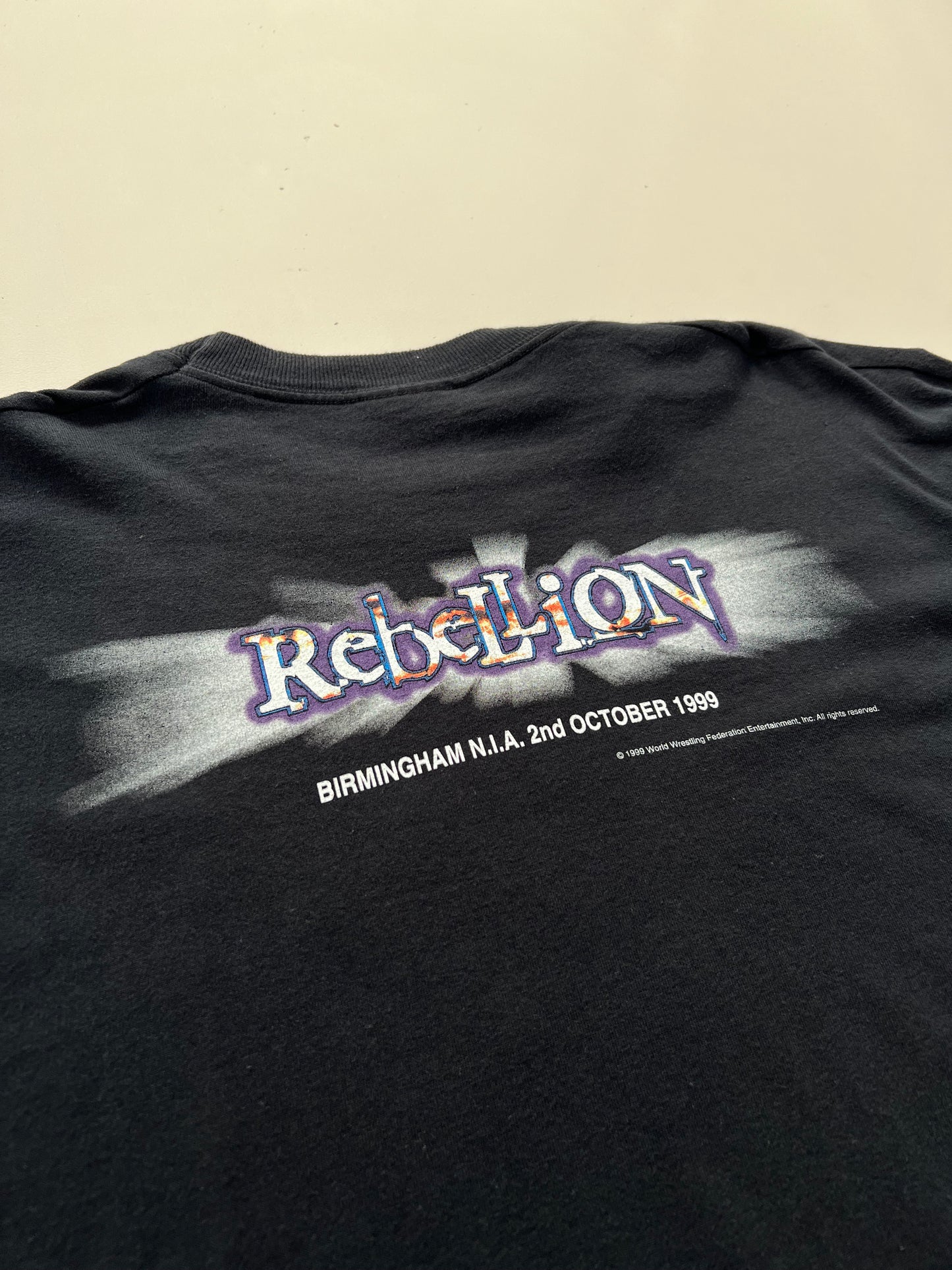 Large 1999 WWF Rebellion Match T-shirt