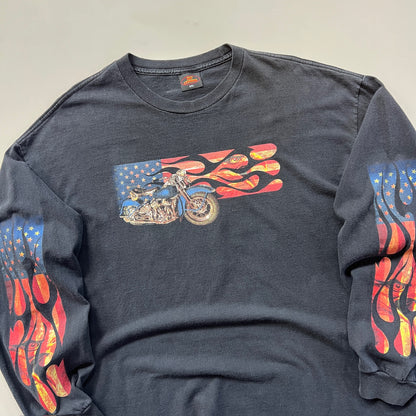 XL 2000s Hot Leathers Long Sleeve Biker T-shirt