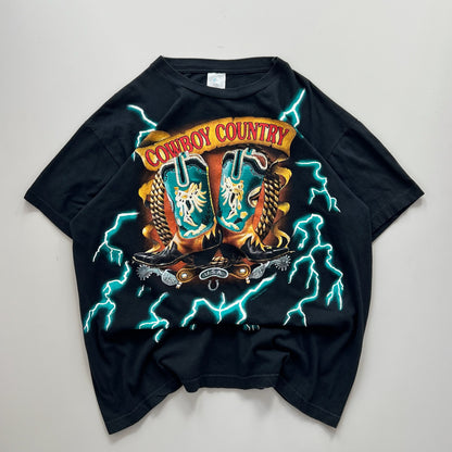 Large 90s Cowboy Country American Thunder T-shirt
