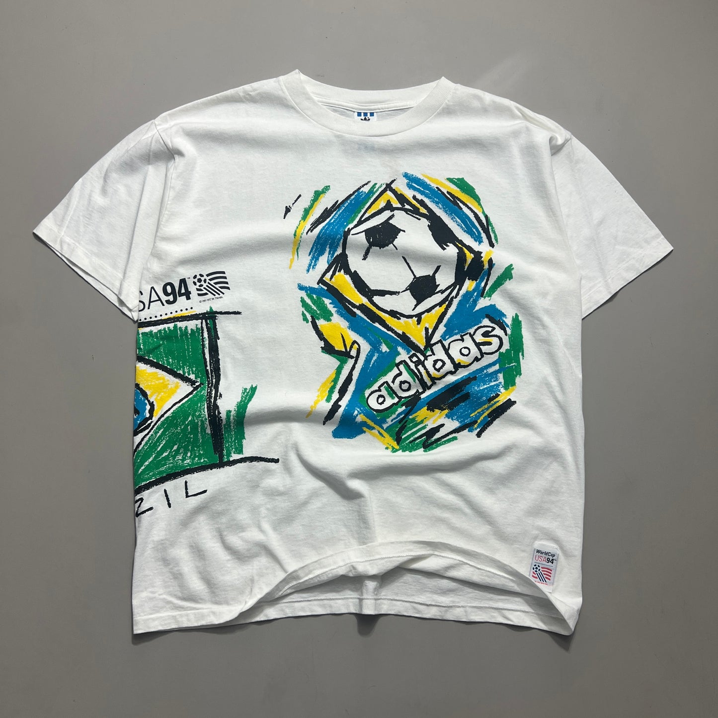 Large 1994 World Cup Usa Brazil Wrap Around T-shirt