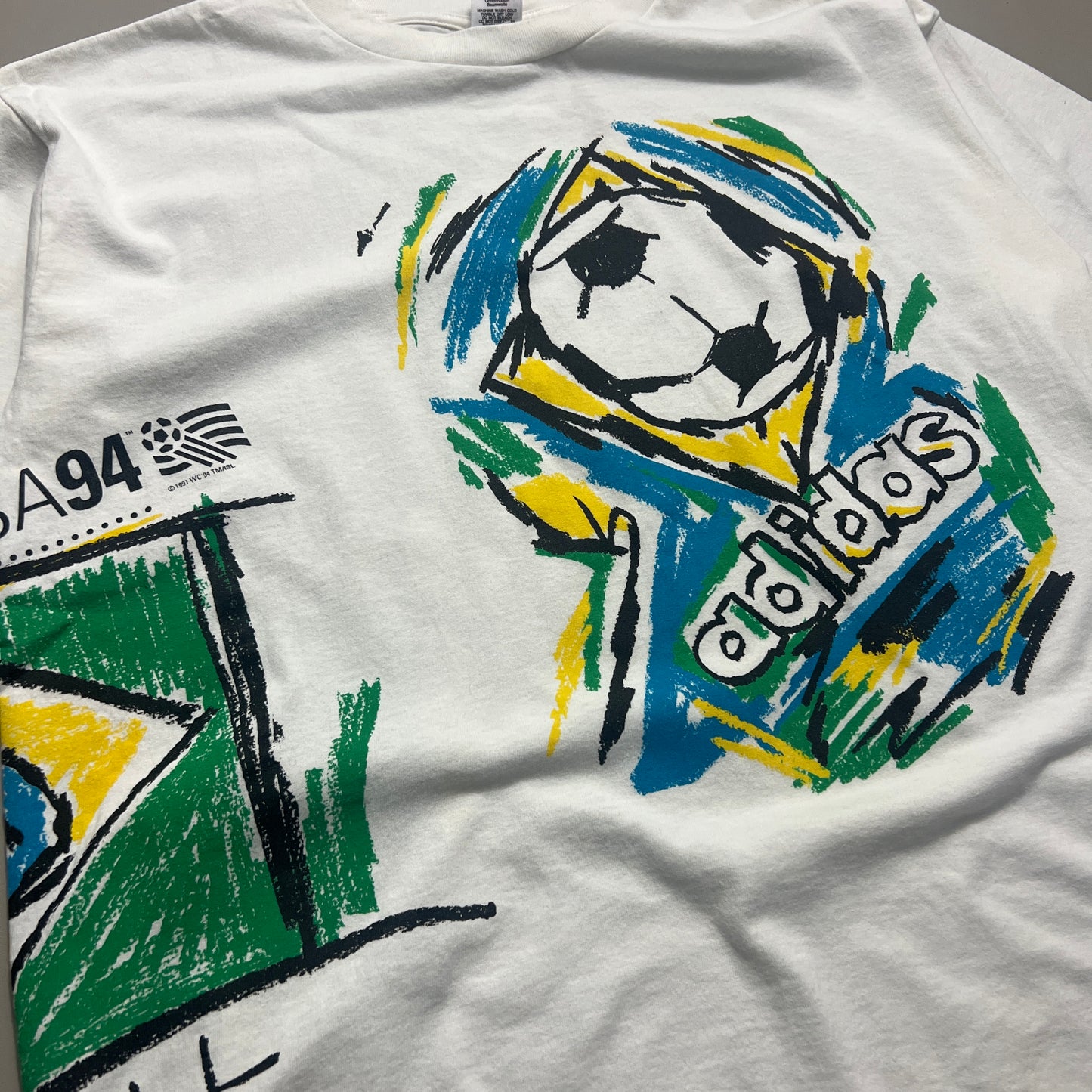 Large 1994 World Cup Usa Brazil Wrap Around T-shirt