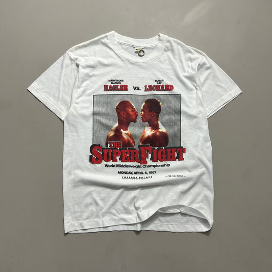 XL 1987 Super Fight Hagler v Leonard Boxing T-shirt