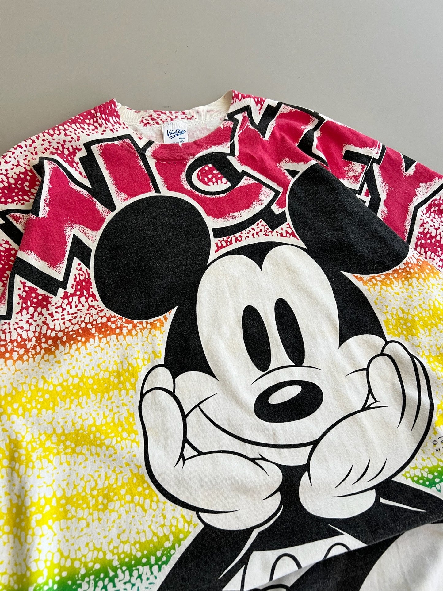 XL 1980s Mickey Mouse AOP T-shirt