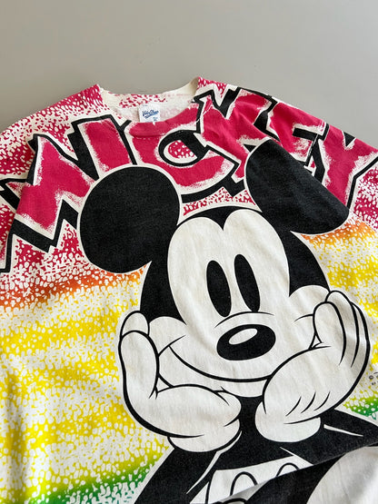 XL 1980s Mickey Mouse AOP T-shirt