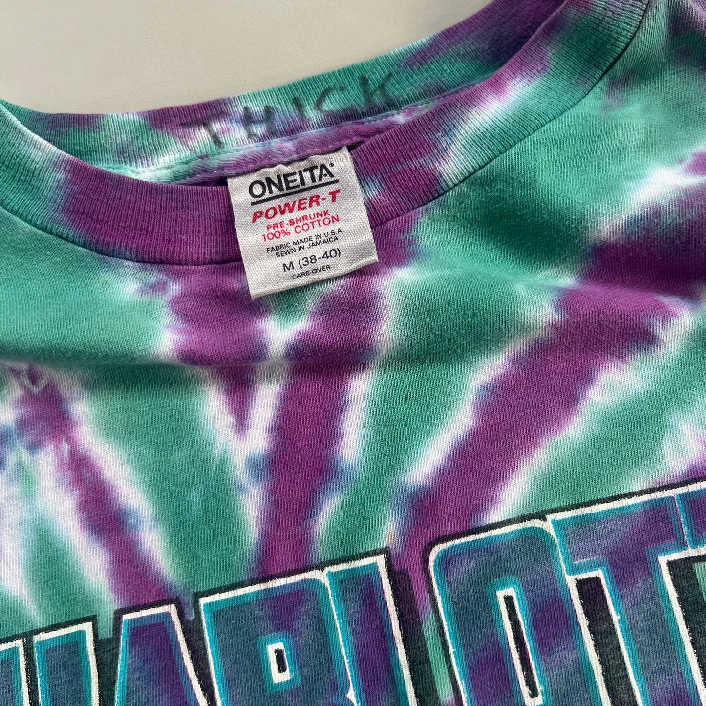 Medium 1990s Charlotte Hornets Tie Dye T-shirt