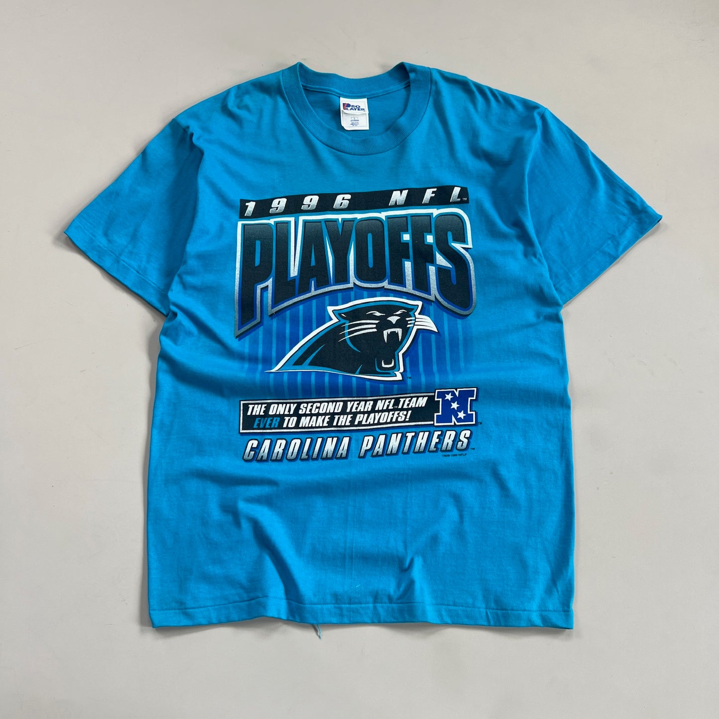 Large 1996 Carolina Panthers NFL Playoffs T-shirt