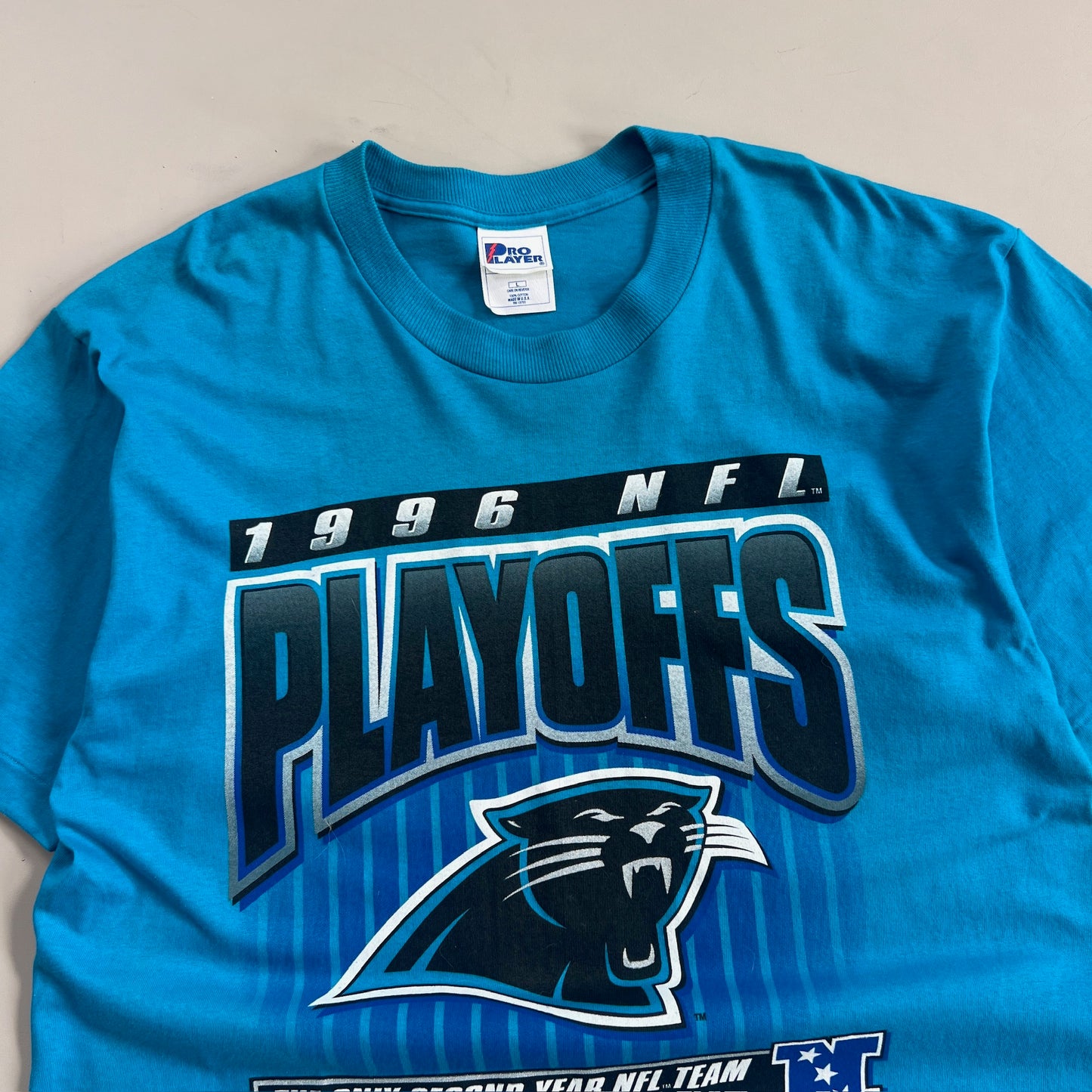 Large 1996 Carolina Panthers NFL Playoffs T-shirt