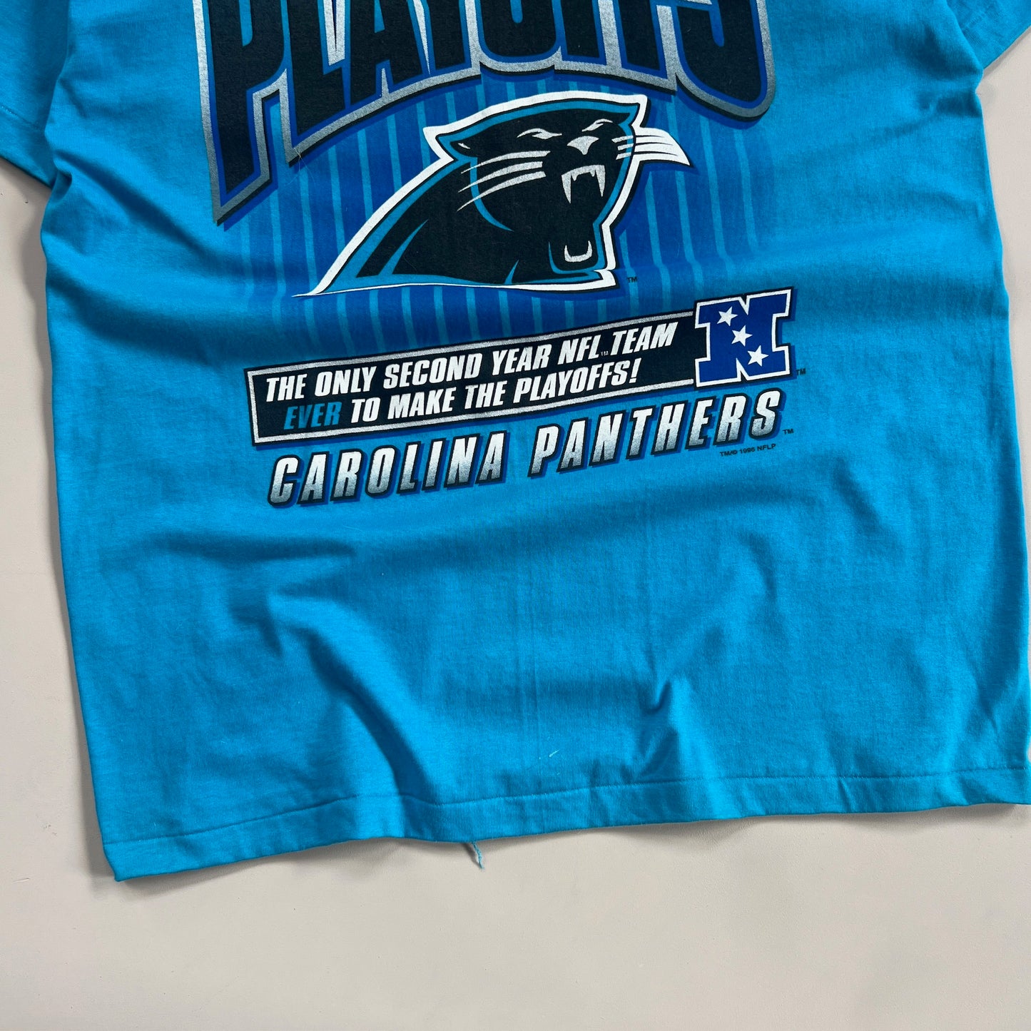 Large 1996 Carolina Panthers NFL Playoffs T-shirt