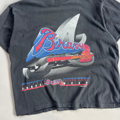 Large 1993 Atlanta Braves Shadow Logo T-shirt