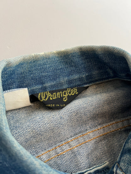 Small 80s Wrangler Harley Davidson Kawasaki Patch Denim Jacket