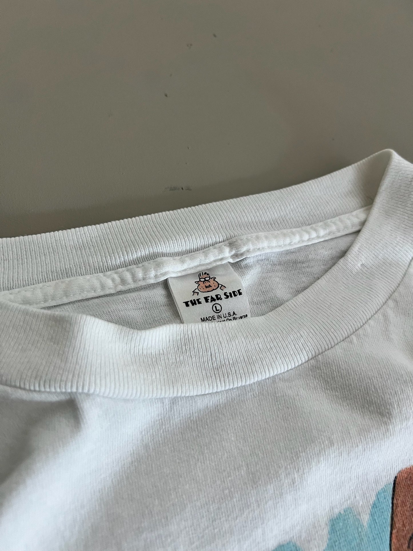 Large 1986 The Far Side Custers Last View t-shirt