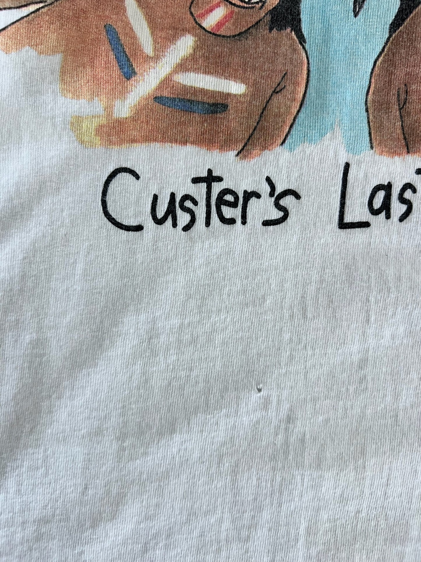 Large 1986 The Far Side Custers Last View t-shirt