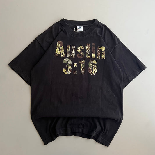 XL 1998 Austin 3:16 Camo Font T-shirt