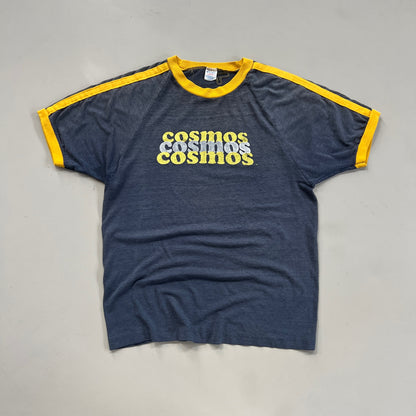 Large 1980s New York Cosmos Champion Ringer Shirt