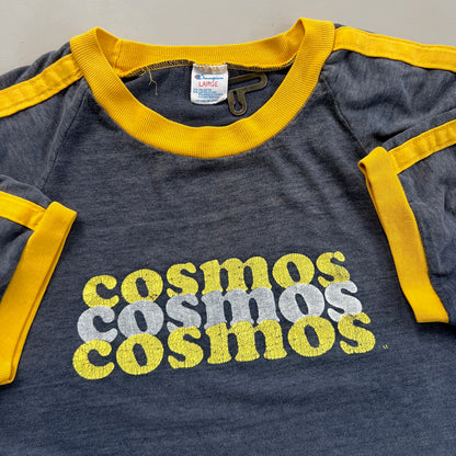 Large 1980s New York Cosmos Champion Ringer Shirt
