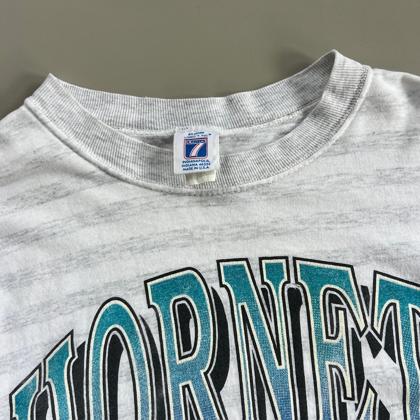 Medium 1980s Charlotte Hornets Logo7 T-shirt