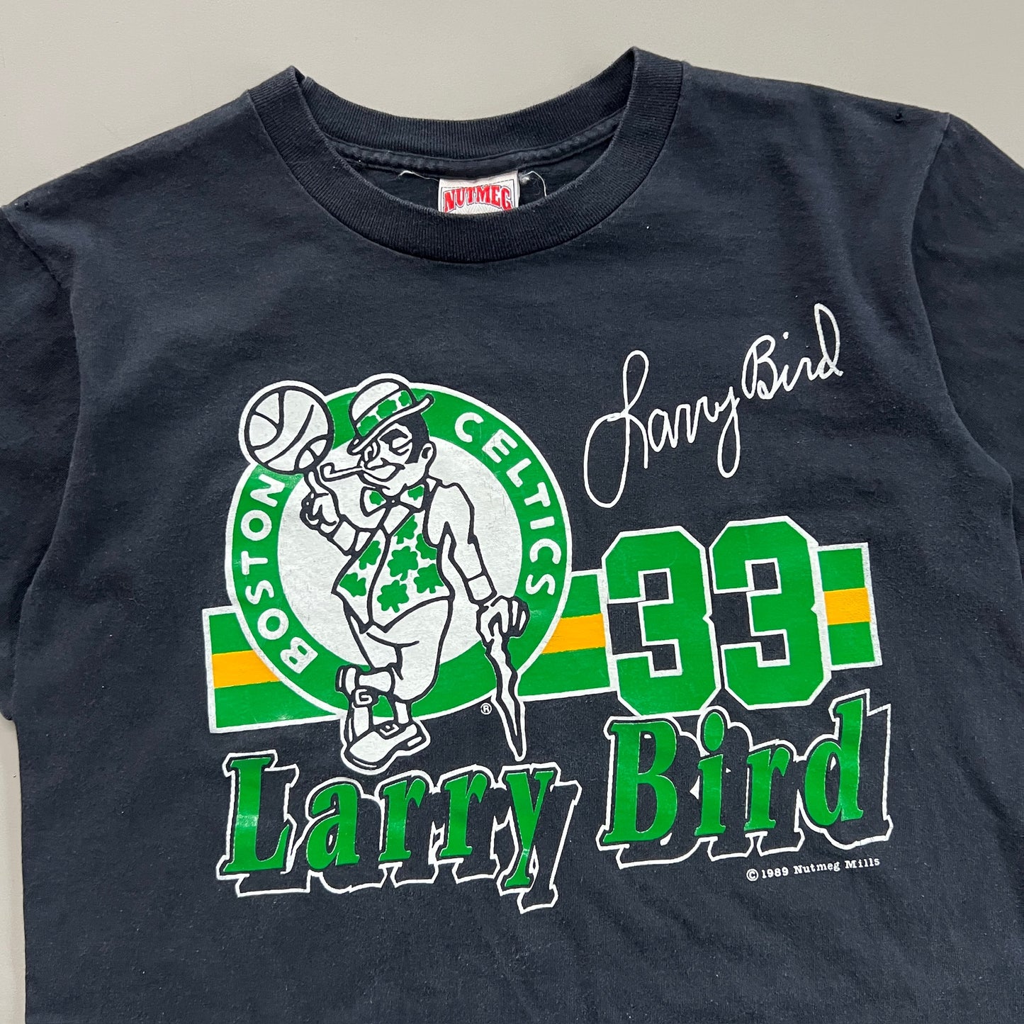 Medium 1989 Boston Celtics Larry Bird Nutmeg T-shirt