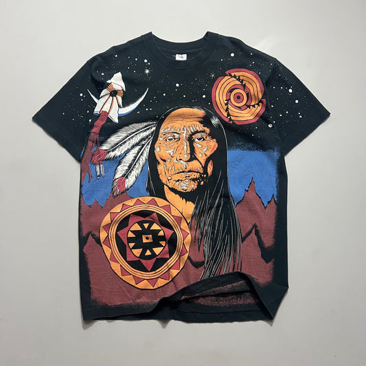 XL 90s Indian Tribal AOP T-shirt