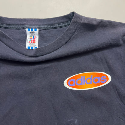 Large 90s Adidas Flame Trefoil T-shirt