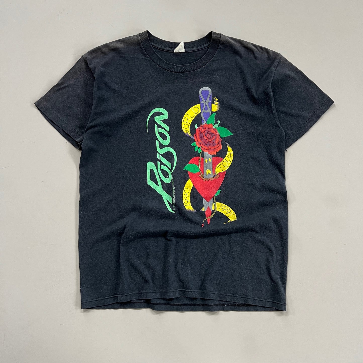 Large 1990 Poison NYE Long Beach T-shirt
