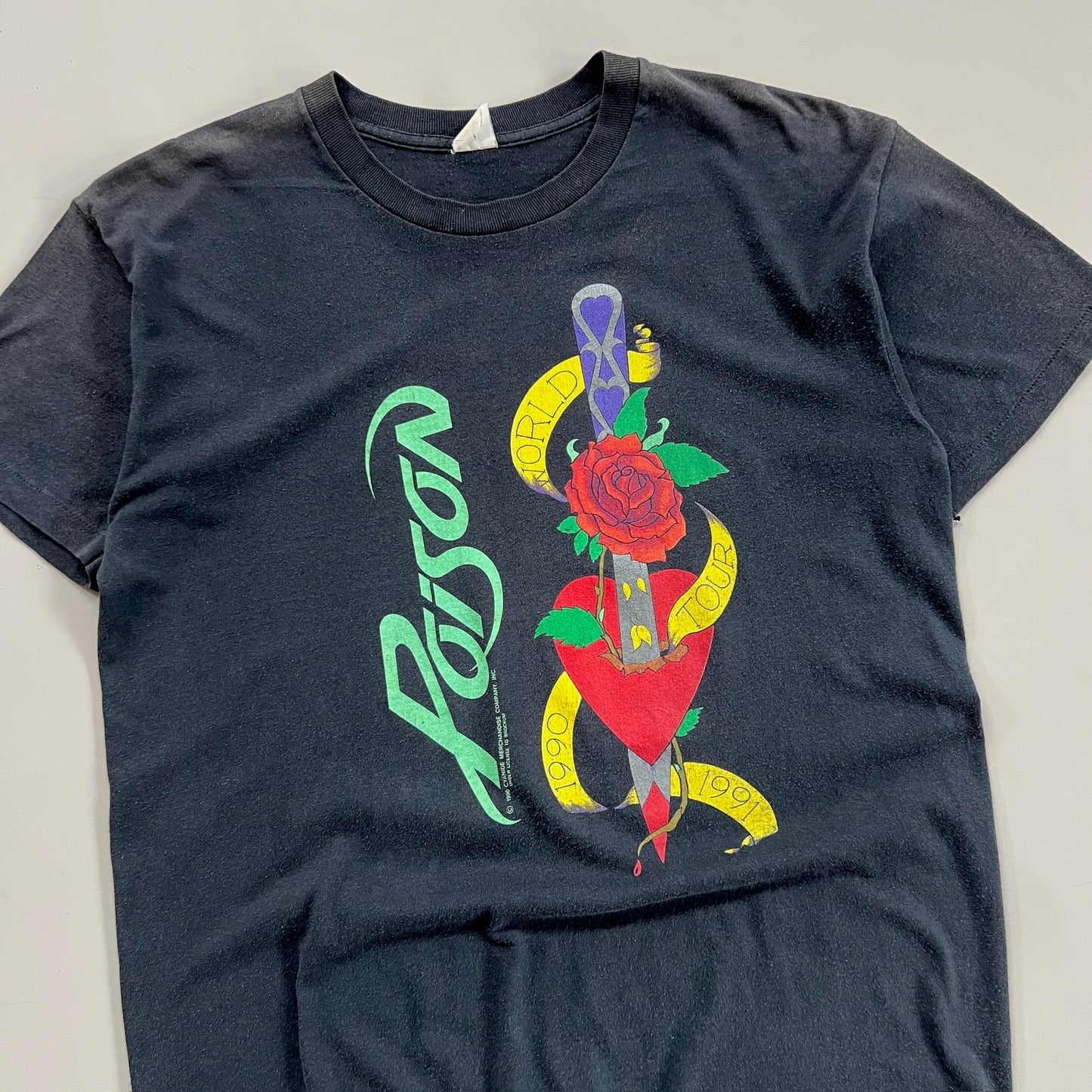Large 1990 Poison NYE Long Beach T-shirt