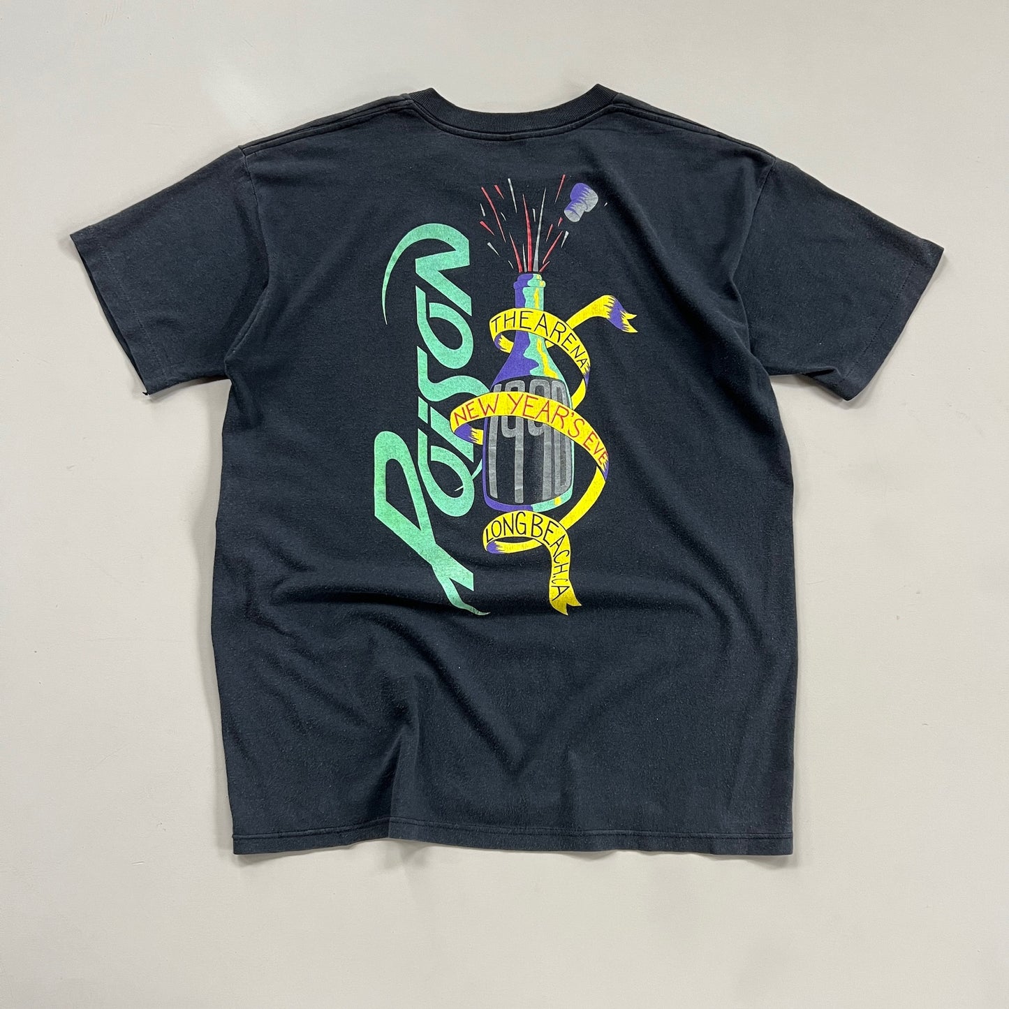 Large 1990 Poison NYE Long Beach T-shirt