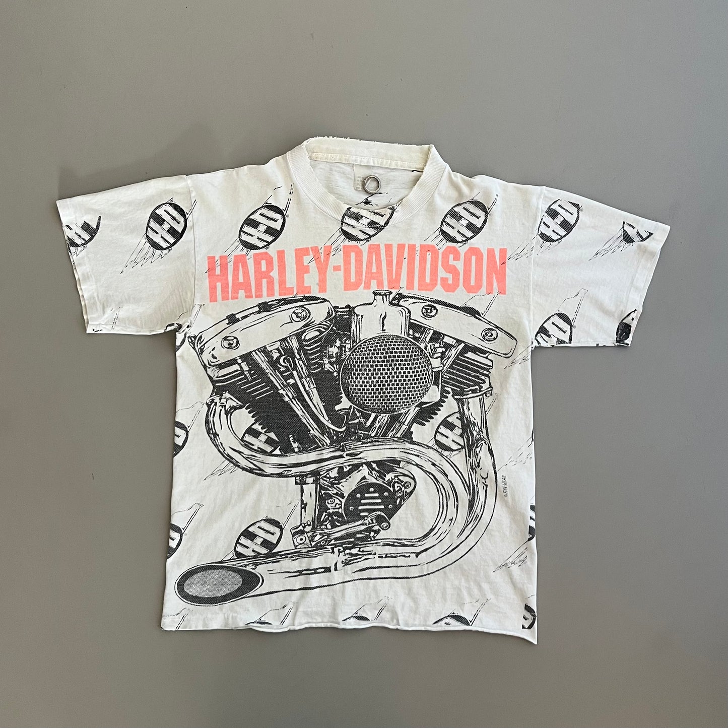 Small 90s Harley Davidson AOP T-shirt