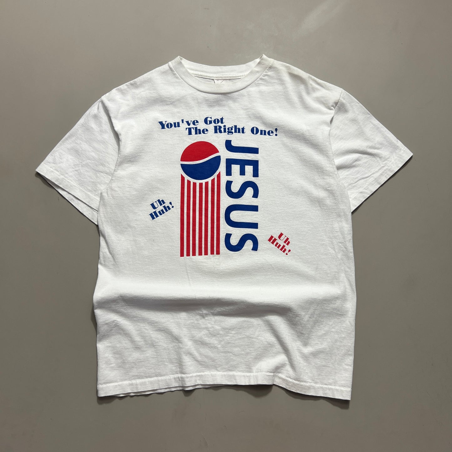 Large 80s Jesus Pepsi Parody T-shirt