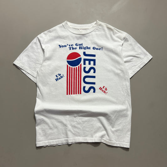 Large 80s Jesus Pepsi Parody T-shirt