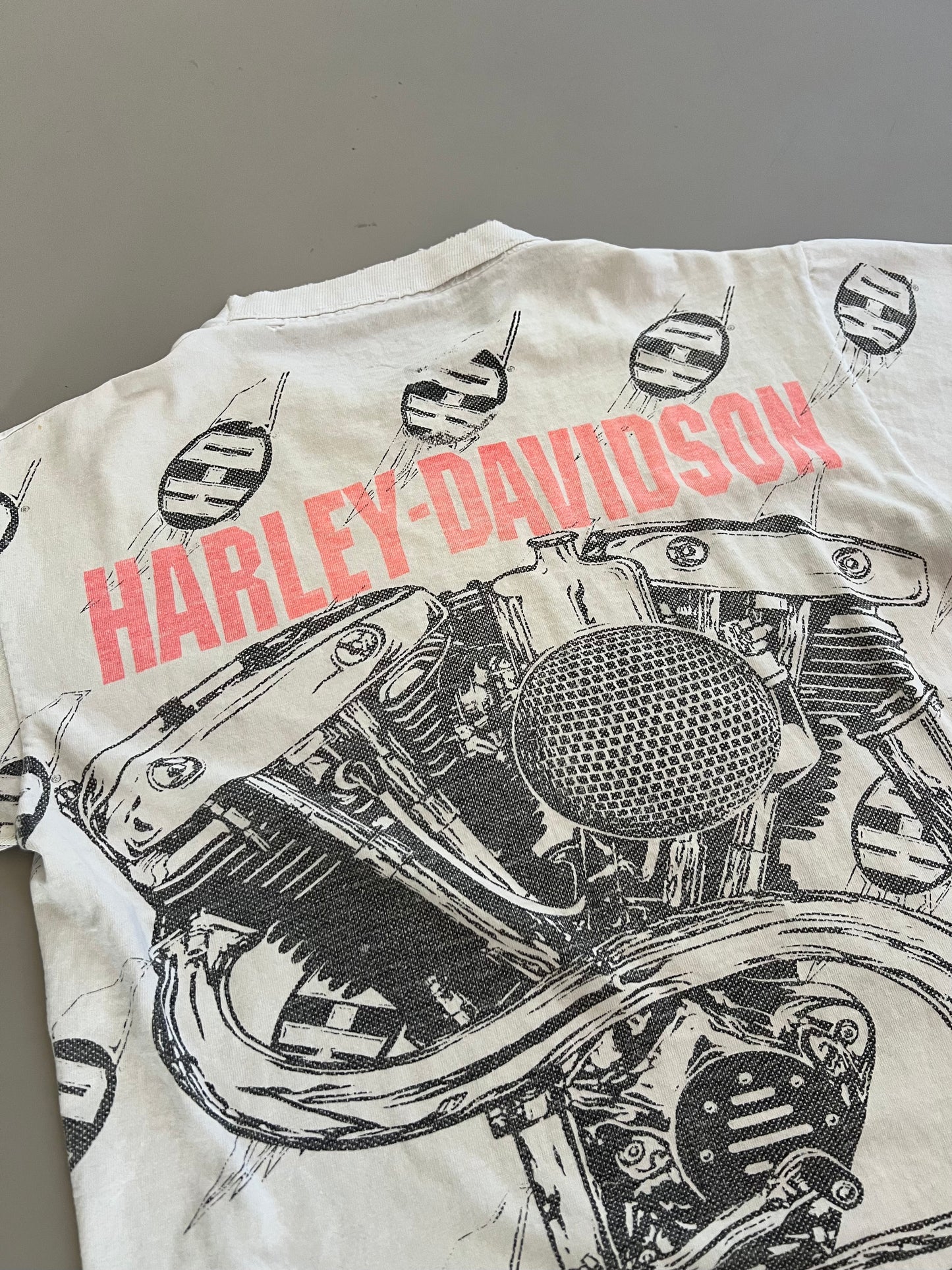 Small 90s Harley Davidson AOP T-shirt