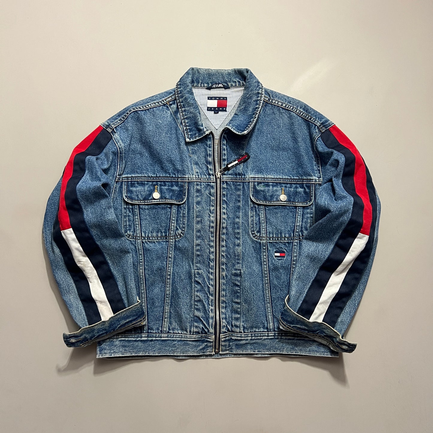 Large 1990s Tommy Hilfiger Full Zip Denim Jacket
