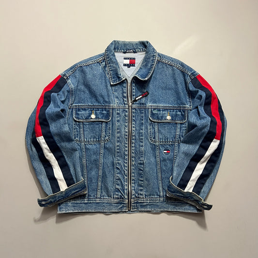 Large 1990s Tommy Hilfiger Full Zip Denim Jacket