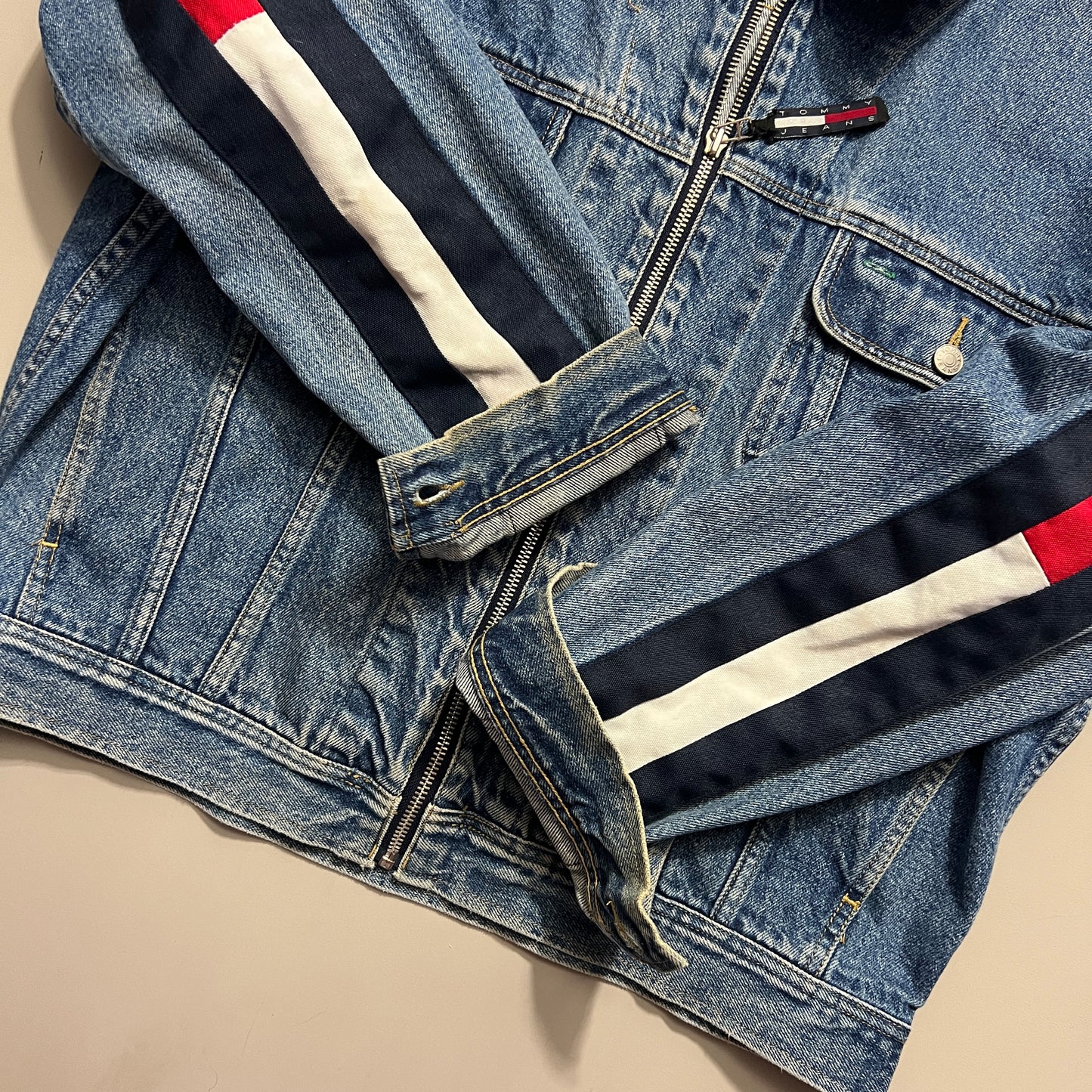 Large 1990s Tommy Hilfiger Full Zip Denim Jacket
