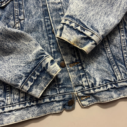 Large 1980s Levi's Red Plaid Lined Denim Jacket