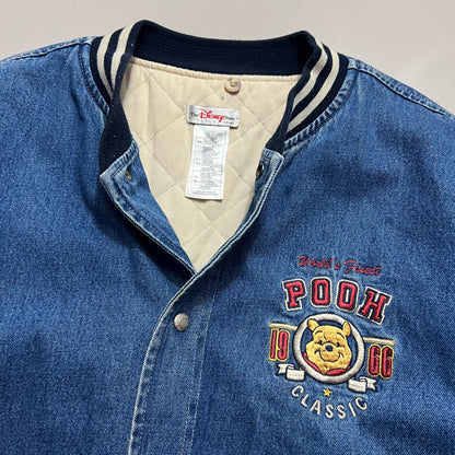 XL 2000s Winnie the Pooh Denim Varsity Jacket