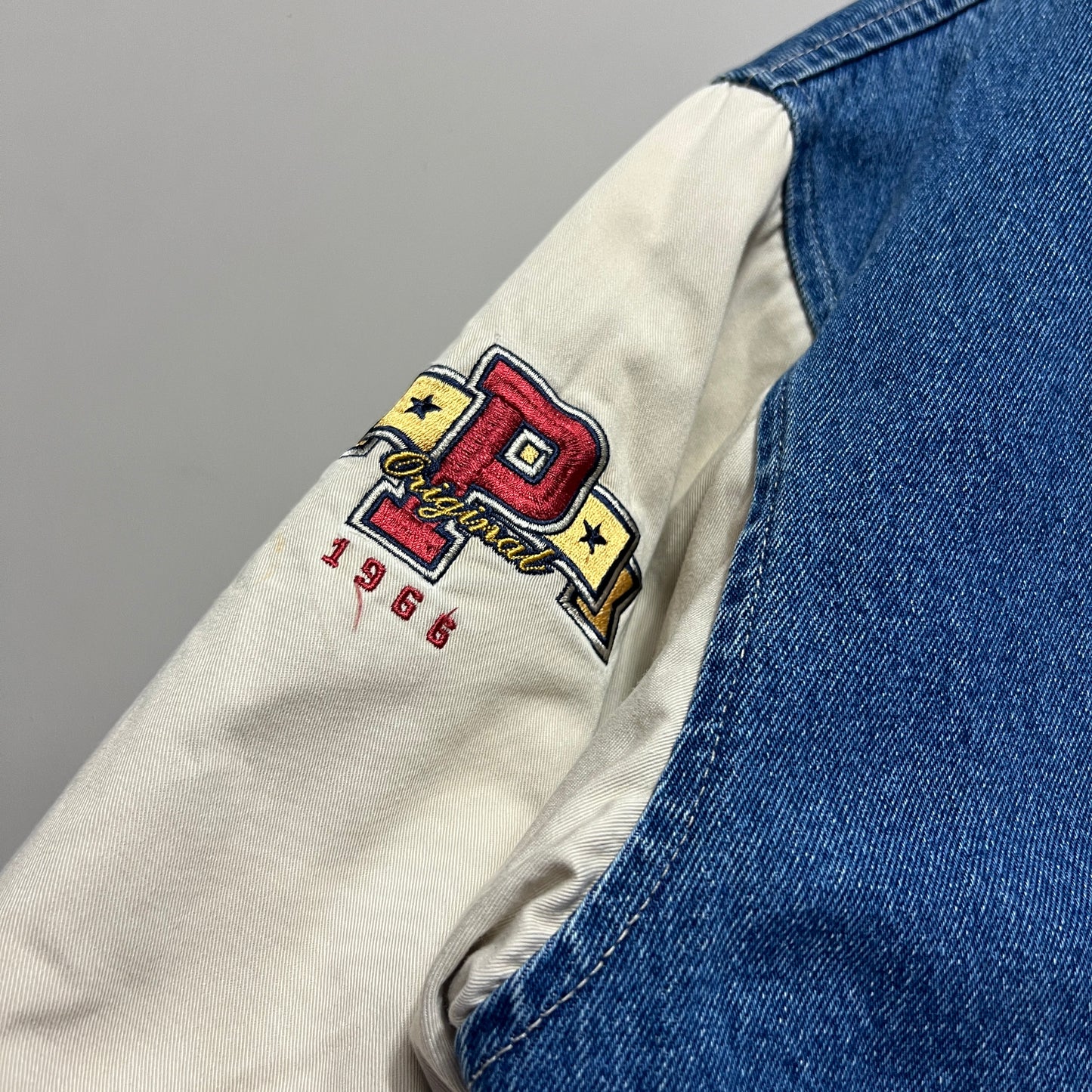XL 2000s Winnie the Pooh Denim Varsity Jacket
