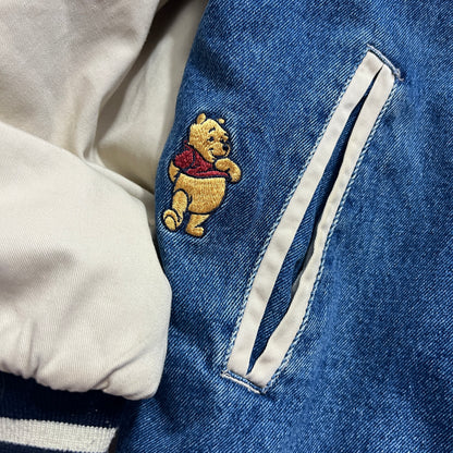 XL 2000s Winnie the Pooh Denim Varsity Jacket