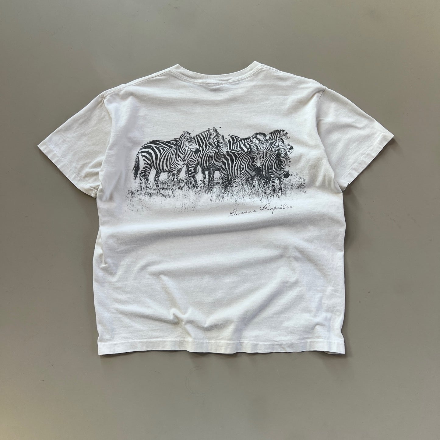 Medium 1980s Banana Republic Zebra Pocket T-shirt