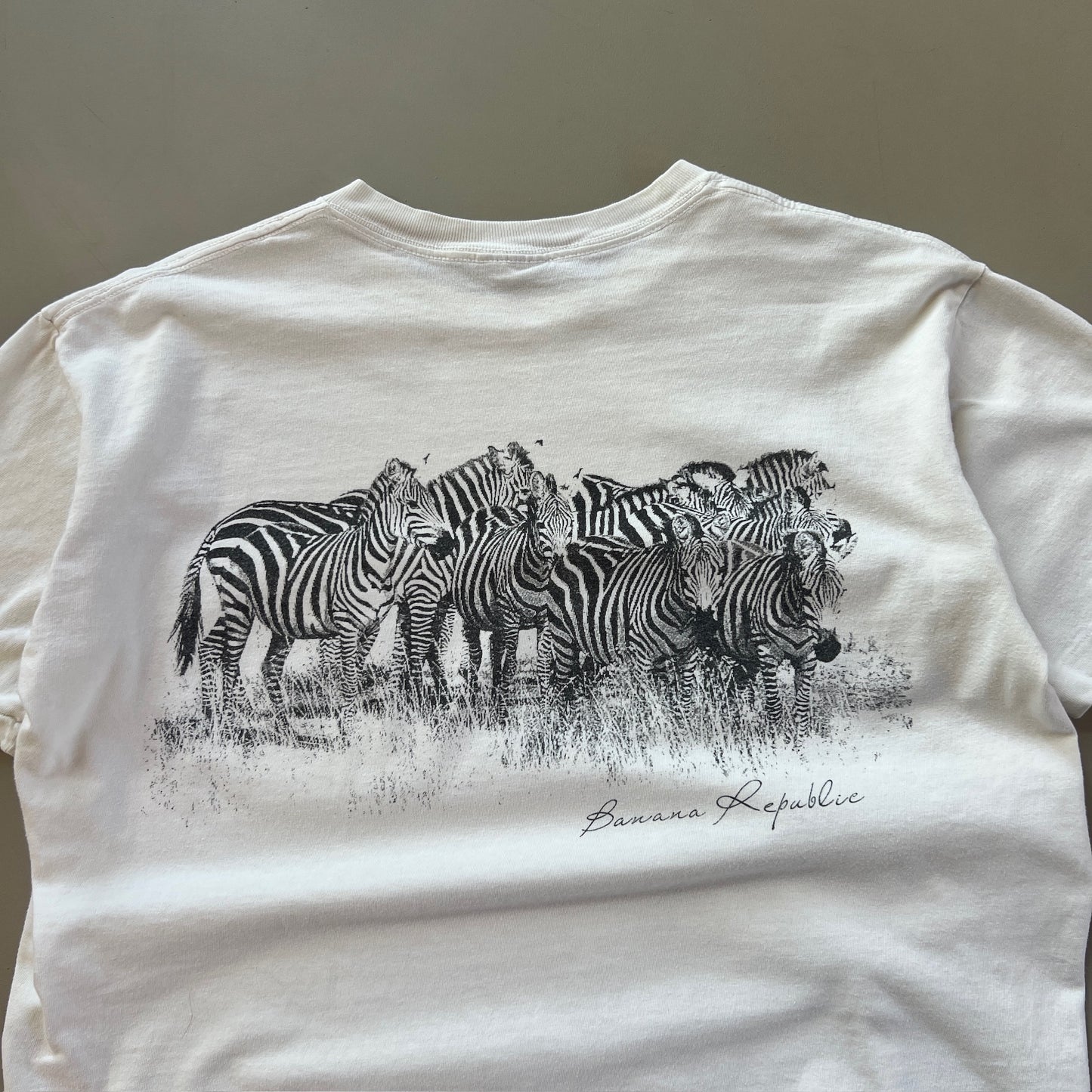 Medium 1980s Banana Republic Zebra Pocket T-shirt