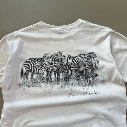 Medium 1980s Banana Republic Zebra Pocket T-shirt