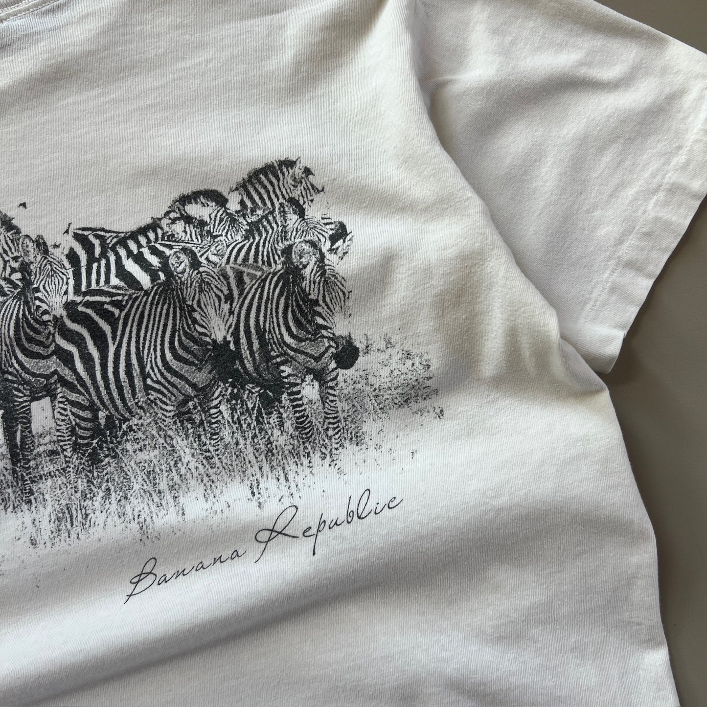 Medium 1980s Banana Republic Zebra Pocket T-shirt