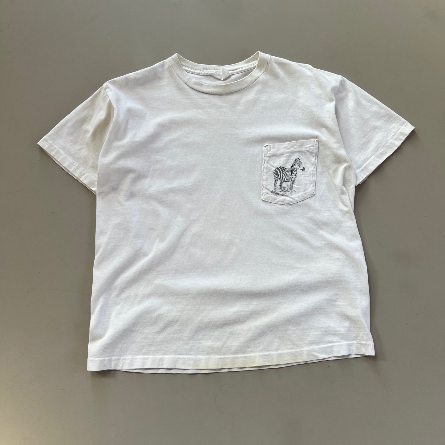Medium 1980s Banana Republic Zebra Pocket T-shirt