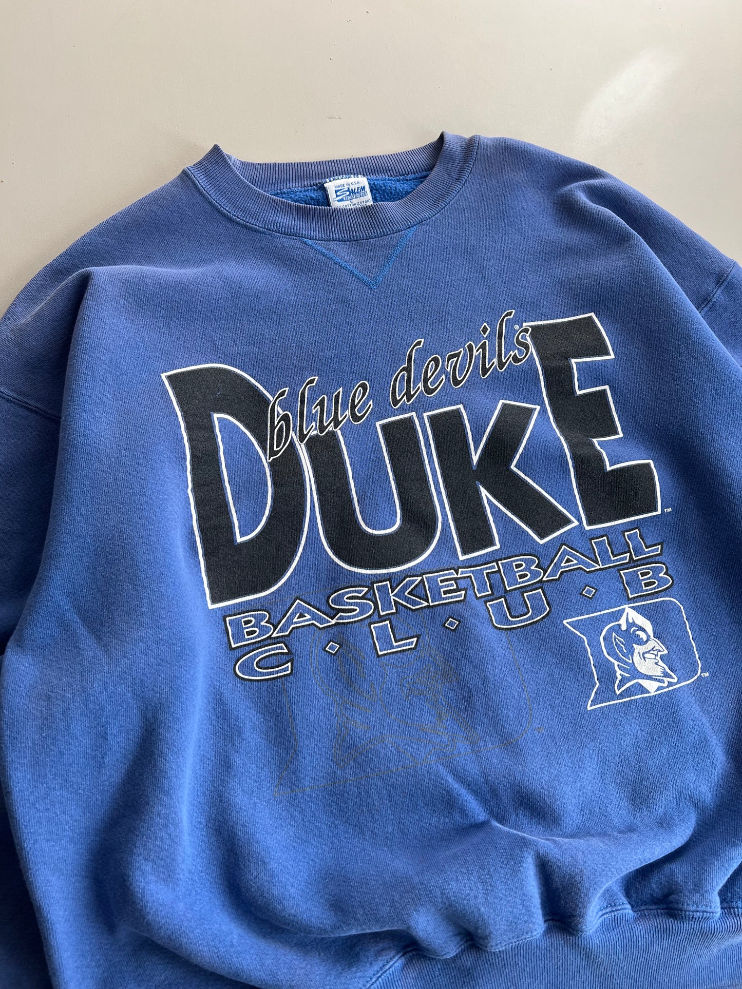 Large 90s Duke Basketball Club Sweatshirt