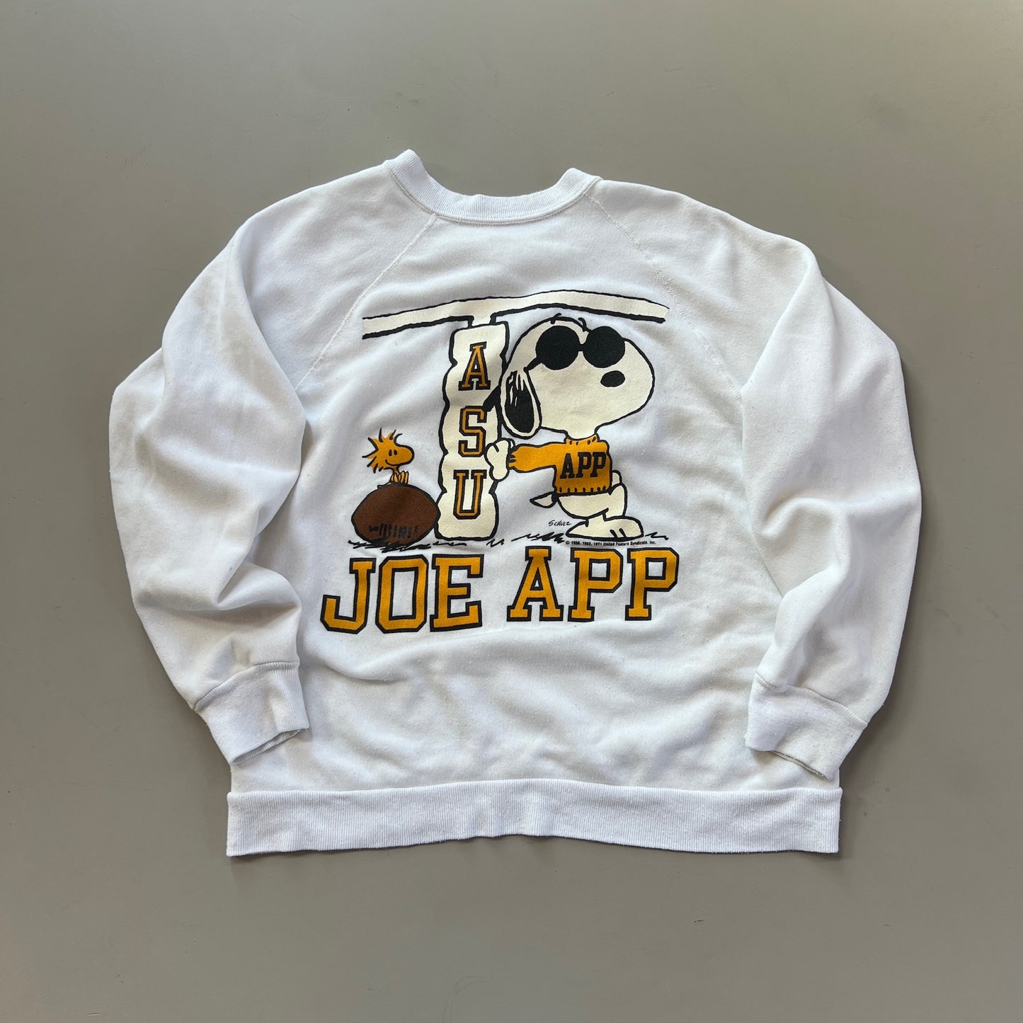 Large 1970s App State Snoopy Joe App Sweatshirt