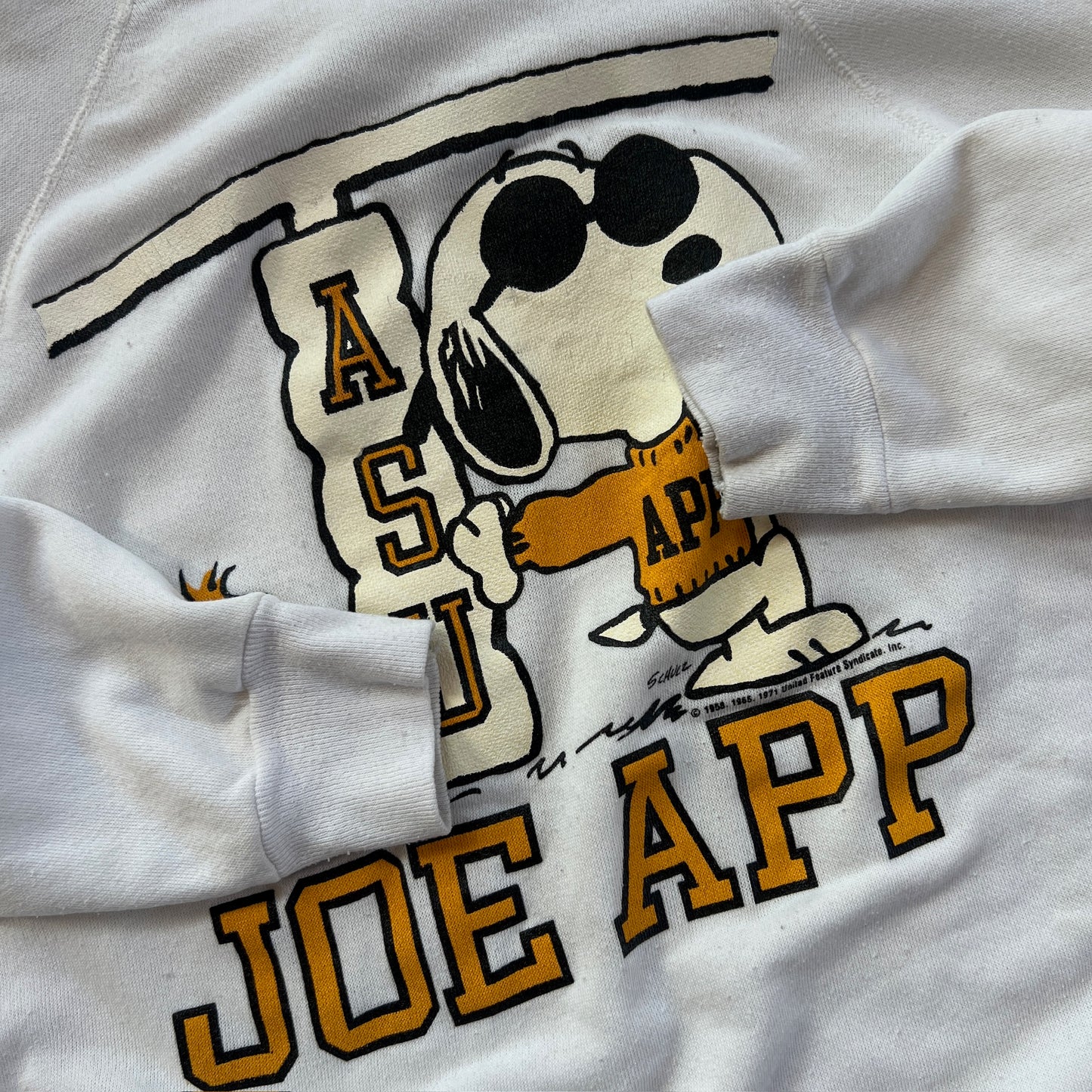 Large 1970s App State Snoopy Joe App Sweatshirt