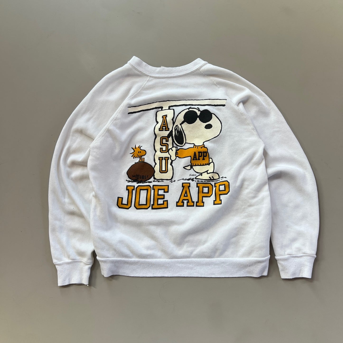 Large 1970s App State Snoopy Joe App Sweatshirt