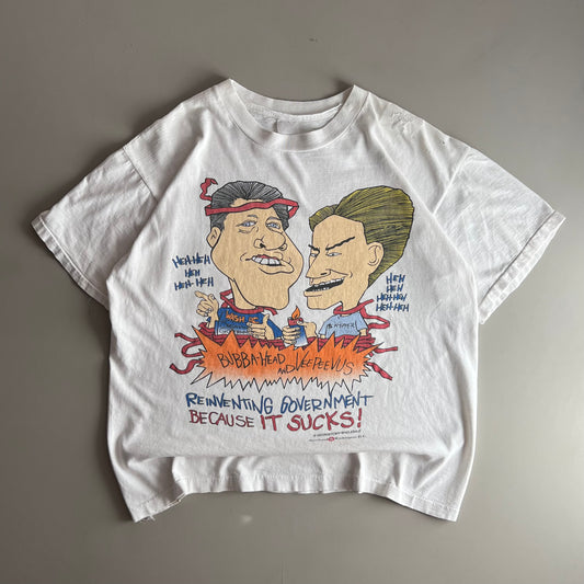 Large 90s Bubba-Head and Veepeevus Political Parody T-shirt
