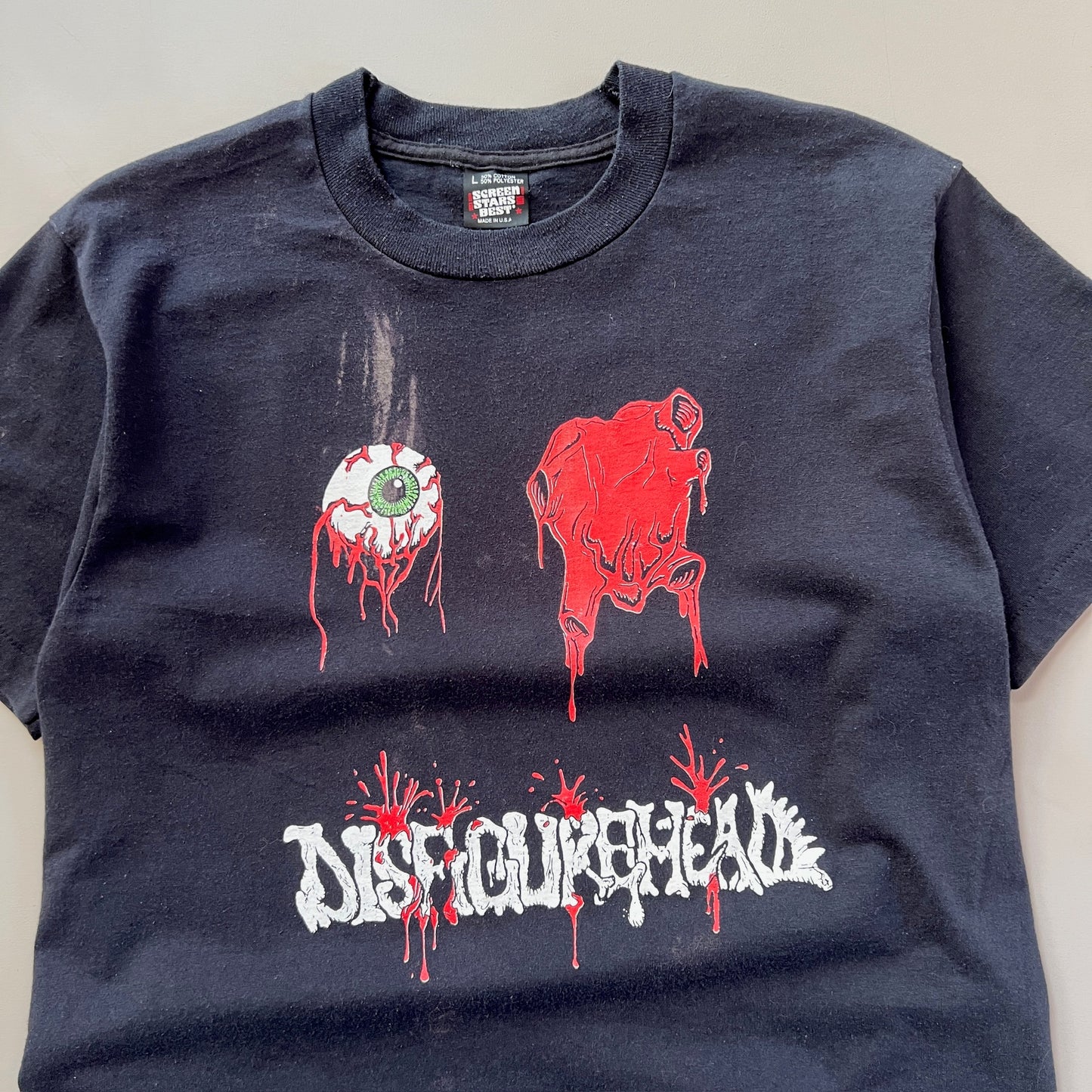 Large 1992/93 Disfigurehead Metal Tour T-shirt