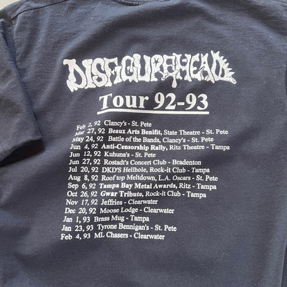 Large 1992/93 Disfigurehead Metal Tour T-shirt